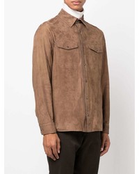 Ajmone Fitted Suede Shirt
