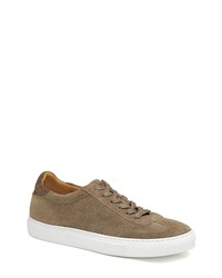 J AND M COLLECTION Jake Perforated Sneaker In Taupe Italian Suede At Nordstrom