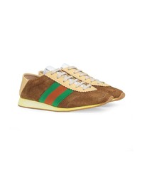 Gucci Suede Sneakers With Web