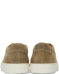 Common Projects Tan Waxed Suede Achilles Low Sneakers