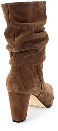 brown suede mid calf slouch boots