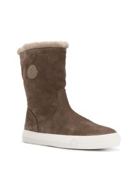 Moncler Logo Patch Mid Calf Boots