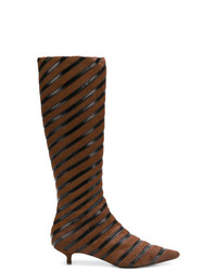 Sonia Rykiel Striped Kitten Heel Boots