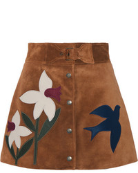 Brown Suede Mini Skirt