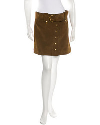 Gucci Suede Belted Mini Skirt
