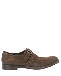 Alberto Fasciani Washed Suede Monk Strap Shoes