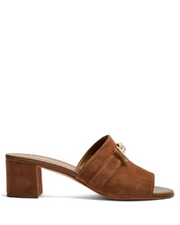 Tod's Open Toe T Bar Suede Mules