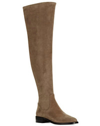 Brown Suede Over The Knee Boots
