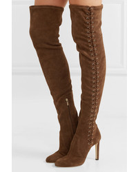 Jimmy Choo Marie 100 Stretch Suede Over The Knee Boots