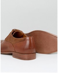 Asos Oxford Shoes In Tan Faux Leather And Faux Suede