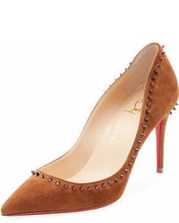 Christian Louboutin Anjalina Suede Spiked Red Sole Pump