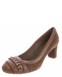 Tory Burch Chain Link Suede Pumps