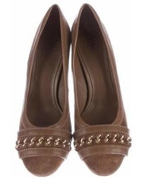 Tory Burch Chain Link Suede Pumps