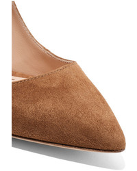 Rupert Sanderson Poet Lace Up Suede Pumps Tan