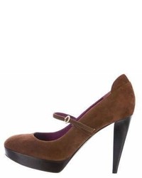 Sergio Rossi Suede Mary Jane Pumps