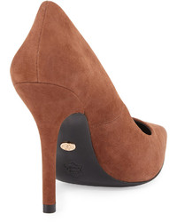 Charles David Suede Pointy Toe Pump Taupe