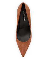 Charles David Suede Pointy Toe Pump Taupe