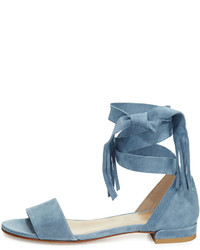 Stuart Weitzman Corbata Suede Ankle Wrap Sandal