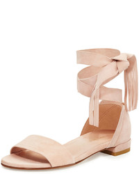 Stuart Weitzman Corbata Suede Ankle Wrap Sandal