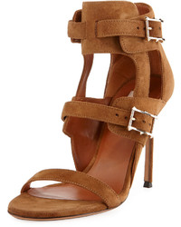 Valentino High Suede Sandal Taupe