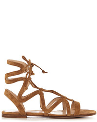 Gianvito Rossi Lace Up Suede Sandals
