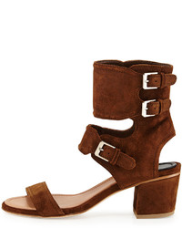 Laurence Dacade Suede Ankle Cuff Sandal Brown