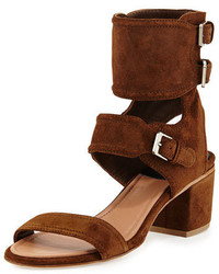 Laurence Dacade Suede Ankle Cuff Sandal Brown
