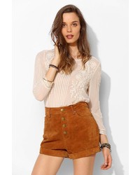 BDG Staring At Stars Suede Foxy Exposed Button Short