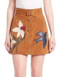 RED Valentino Suede Patch Skirt