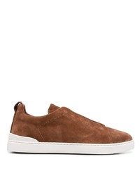 Zegna Slip On Suede Trainers