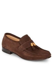 Bamboo Tassel Suede Loafers