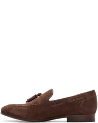 H By Hudson Brown Suede Pierre Loafers