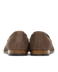 Isaia Brown Suede Tassel Loafers