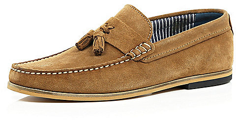 river island tan loafers