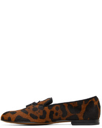 Tom Ford Calf Hair Pony Leopard Loafers