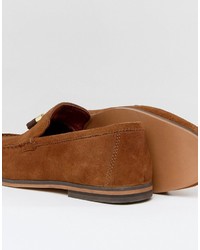 Asos Loafers In Tan Suede With Tassels