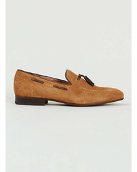 Hudson Pierre Stamp Tan Suede Loafers