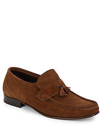 Saks Fifth Avenue Perforated Suede Tassel Loafers