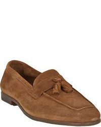 Doucal's Suede Apron Toe Tassel Loafers