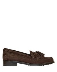 Tod's 25mm Suede Fringed Loafers