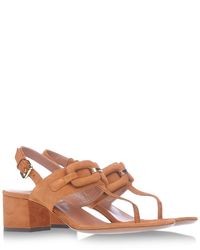 Brown Suede Thong Sandals
