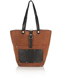 Alexander Wang Mason Tote In Suede Sienna And Vachetta With Rhodium