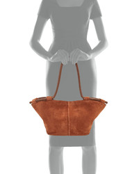 The Row Market Suede Braided Tote Bag Saddle