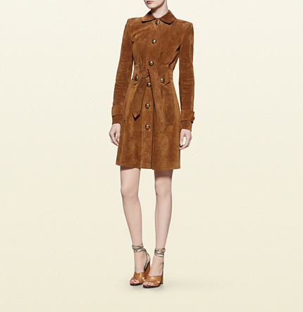 Gucci Suede Belted Trench Coat, $4,300 | Gucci | Lookastic
