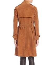Burberry Hawkesley Suede Trench Coat