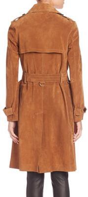 Burberry Hawkesley Suede Trench Coat, $4,595 | Saks Fifth Avenue | Lookastic