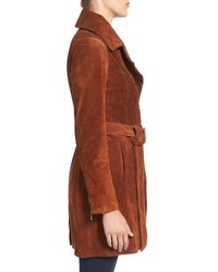 Andrew Marc Sienna 33 Suede Belted Trench Coat