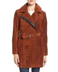 Andrew Marc Sienna 33 Suede Belted Trench Coat