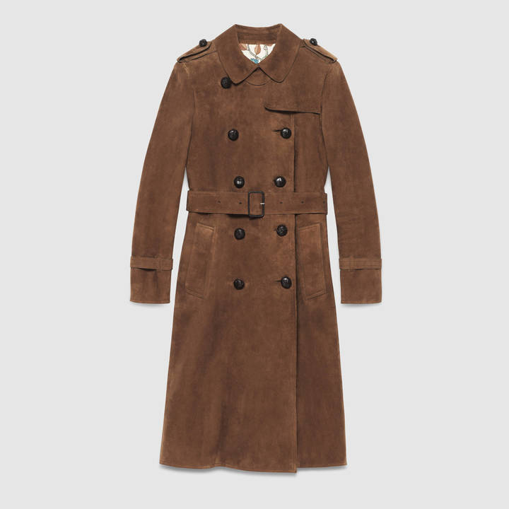 Gucci Leather And Suede Trench Coat, $7,500, Gucci
