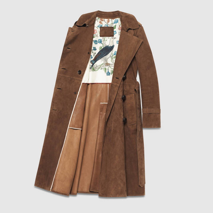 Gucci Leather And Suede Trench Coat, $7,500, Gucci